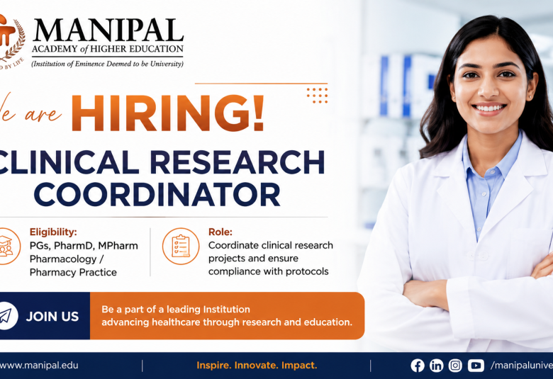 Manipal Academy of Higher Education hiring for Clinical Research Coordinator