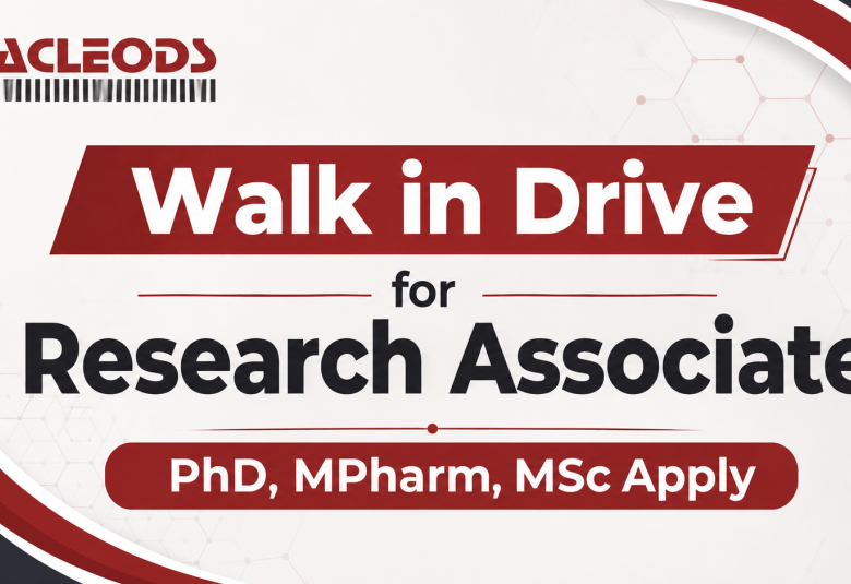 Macleods Walk in Drive for Research Associate