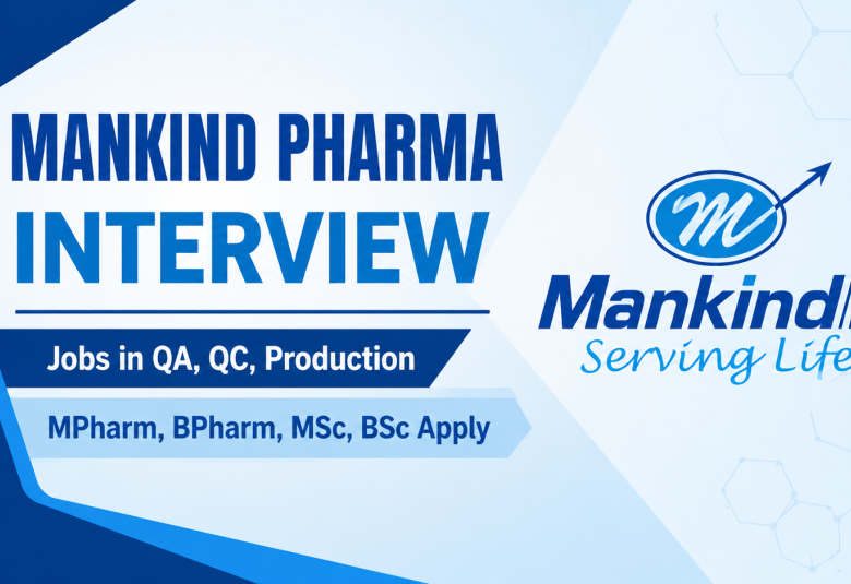 Mankind Pharma Interview : Jobs in QA, QC, Production