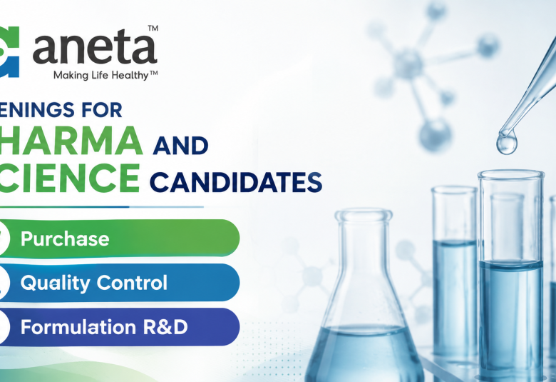 Openings for Pharma and Science candidates in Purchase, Quality Control, Formulation R&D at Aneta Pharma