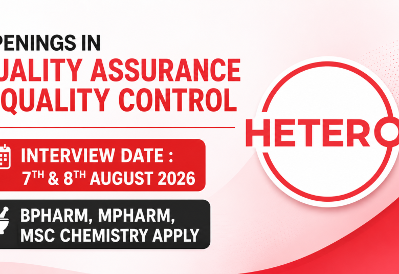 Openings in Quality Assurance and Quality Control at Hetero
