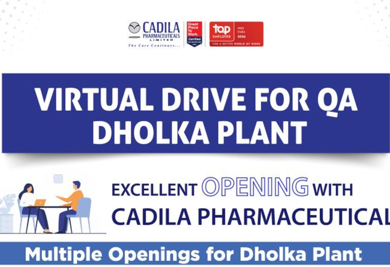 Openings in Quality Assurance at Cadila Pharmaceuticals