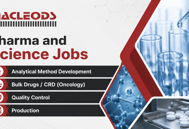 Pharma and Science Jobs in Multiple Department at Macleods