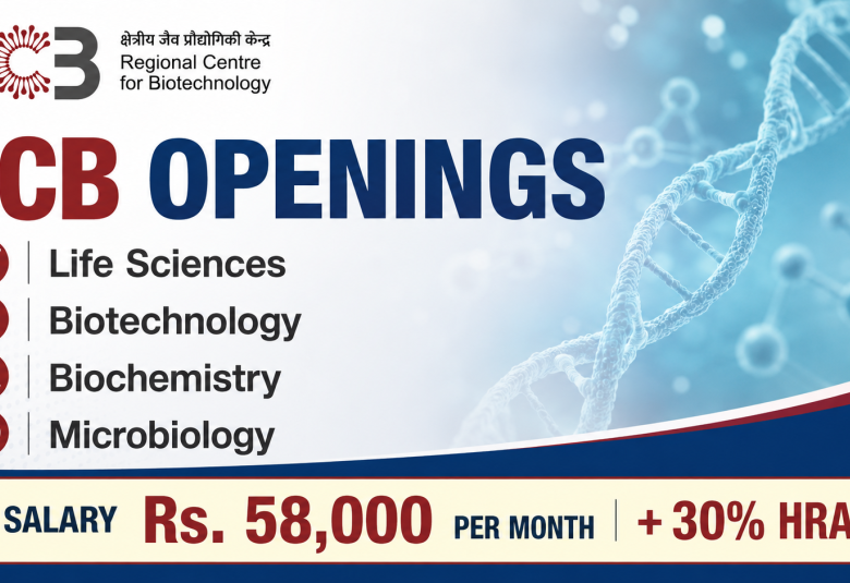 RCB Openings : Life Sciences, Biotechnology, Biochemistry, Microbiology Apply