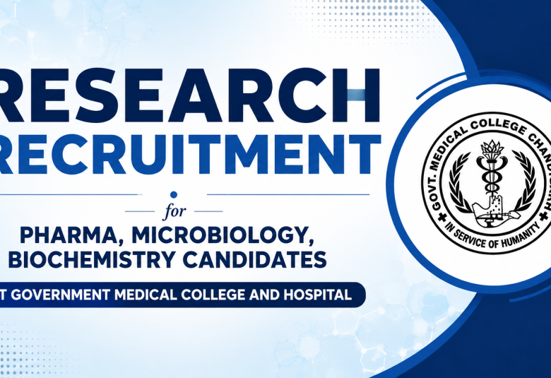 Recruitment for Pharma, Microbiology, Biochemistry candidates at Government Medical College and Hospital