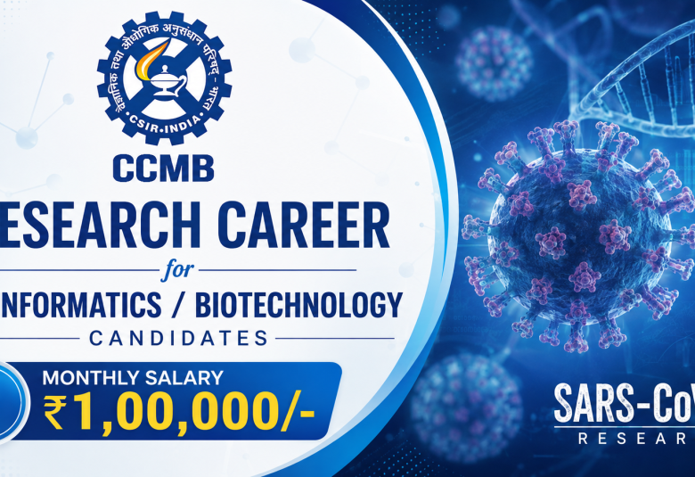 Research Career for Bioinformatics / Biotechnology candidates at CCMB