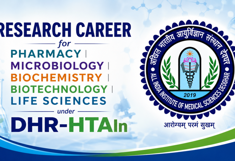 Research Career for Pharmacy, Microbiology, Biochemistry, Biotechnology, Life Sciences candidates under DHR-HTAIn, AIIMS