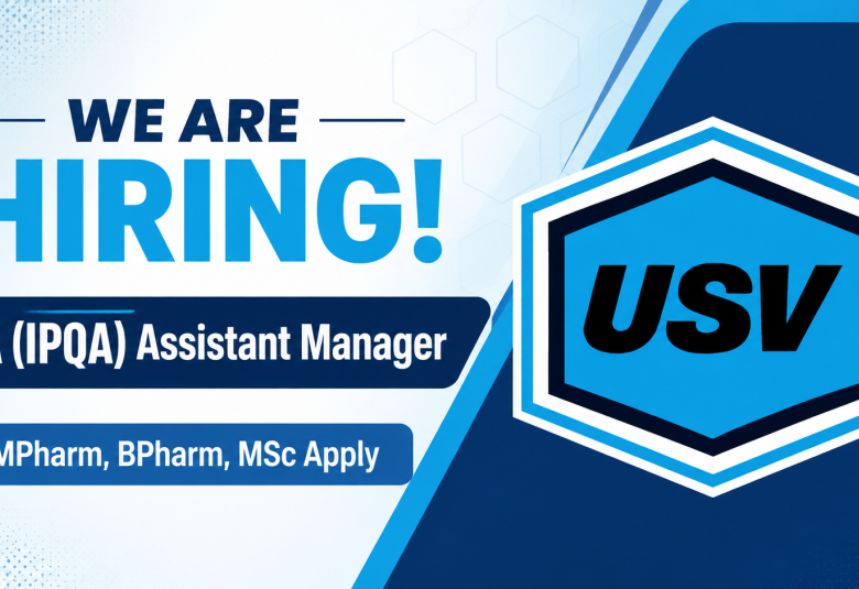 USV Private Limited Hiring QA (IPQA) Assistant Manager