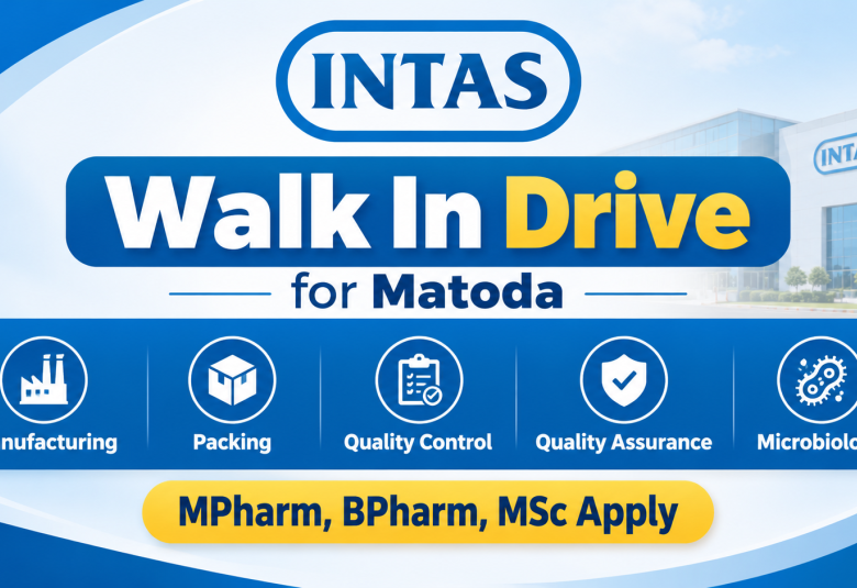 Walk In Drive for Matoda at Intas Pharmaceuticals