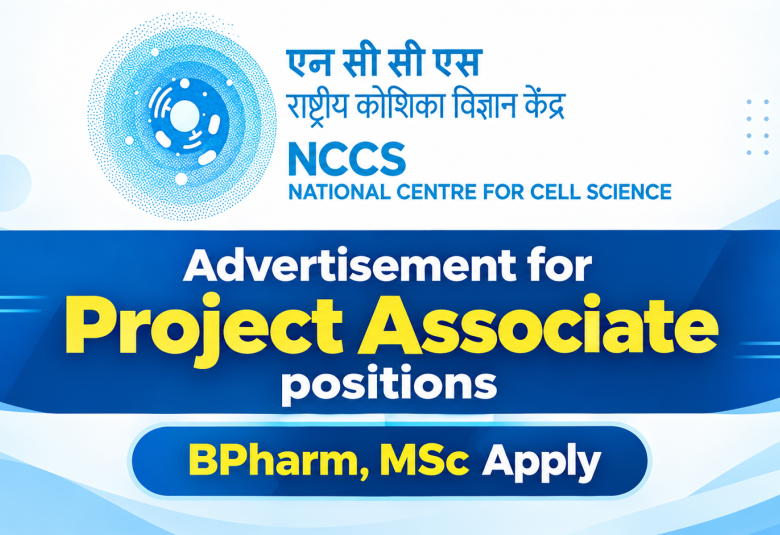 Advertisement for Project Associate positions at NCCS