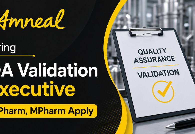 Amneal Pharmaceuticals Hiring QA Validation Executive