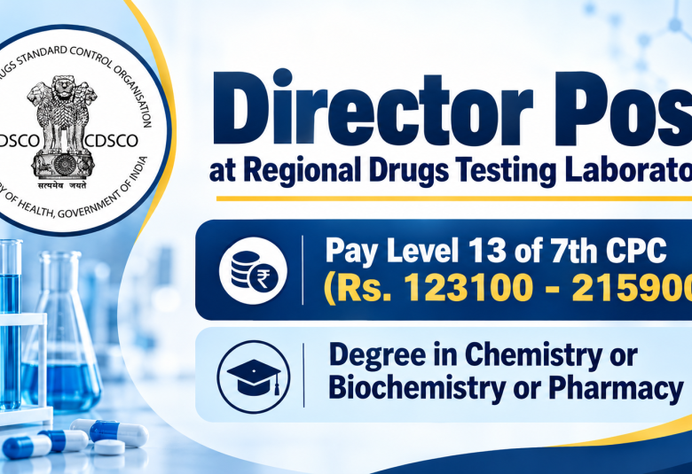 Applications are invited for post of Director at Regional Drugs Testing Laboratory