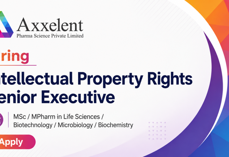 Axxelent Pharma Hiring Intellectual Property Rights Senior Executive