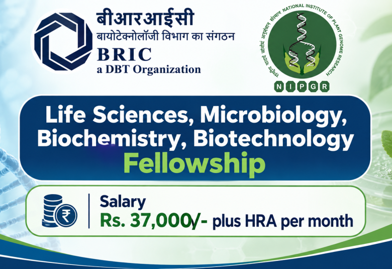 BRIC-NIPGR Short-Term Research Fellowship for Life Sciences, Microbiology, Biochemistry, Biotechnology