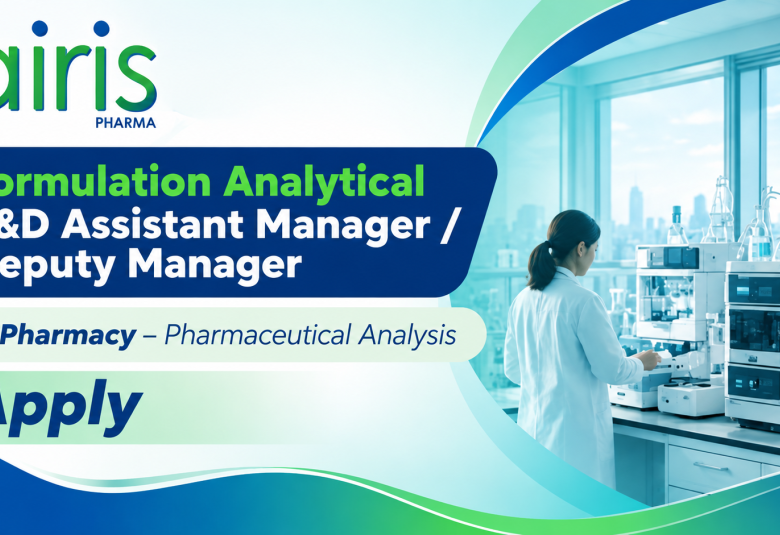 Formulation Analytical R&D Assistant Manager / Deputy Manager Require at airis PHARMA