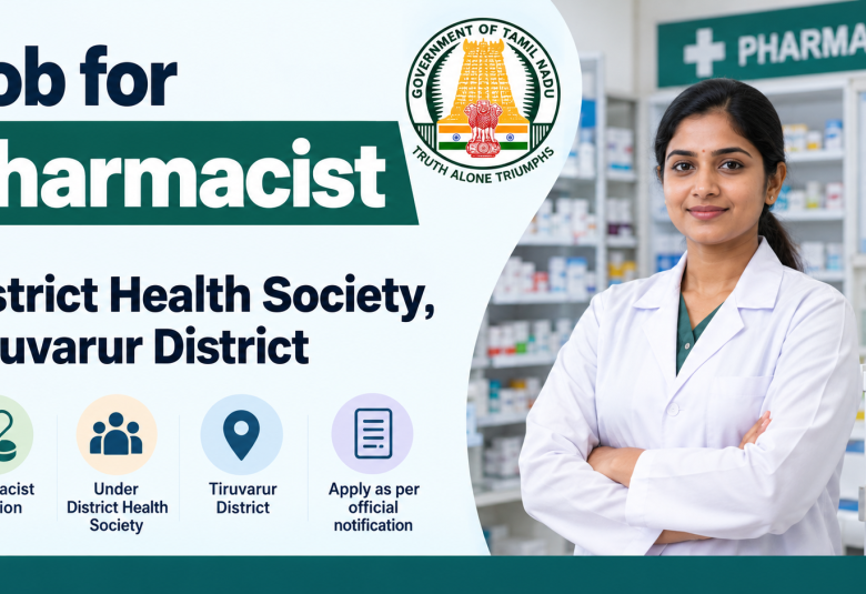 Job for Pharmacist at District Health Society, Tiruvarur District