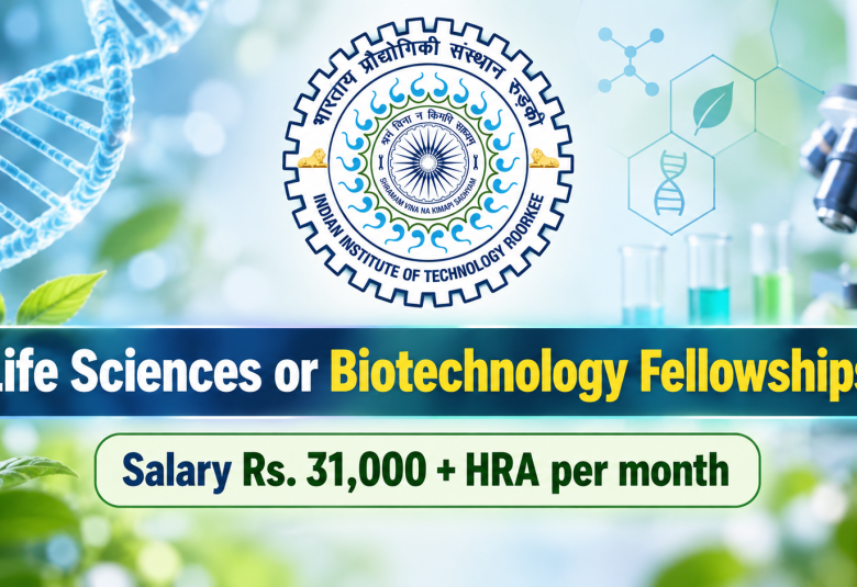 Life Sciences or Biotechnology Fellowships at Indian Institute of Technology