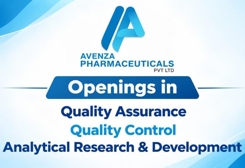 Openings in Quality Assurance, Quality Control, Analytical Research & Development at Avenza Pharma