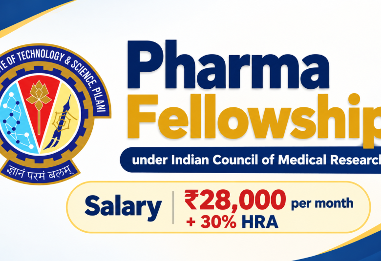 Pharma Fellowship under Indian Council of Medical Research, BITS Pilani Hyderabad Campus