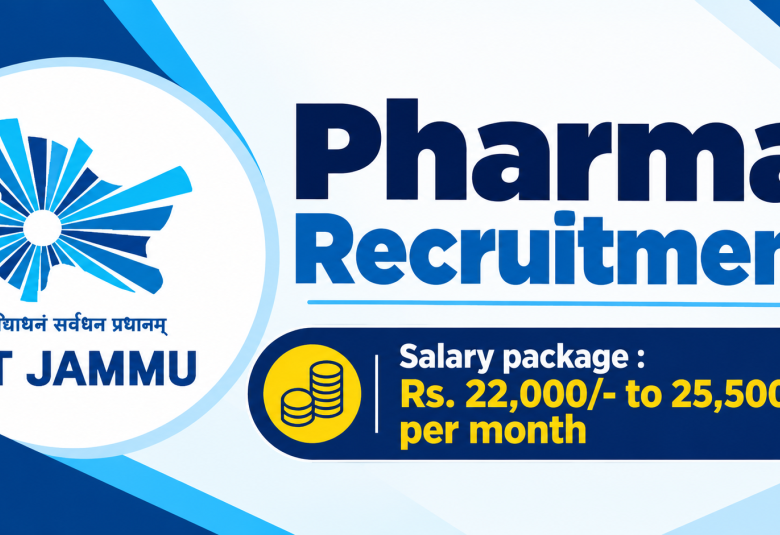 Pharma Recruitment at Indian Institute of Technology Jammu