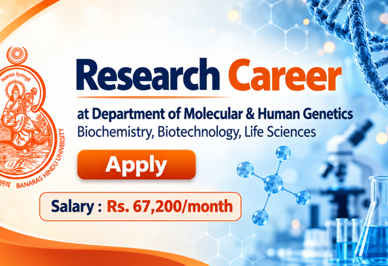 Research Career at Department of Molecular & Human Genetics, BHU | Biochemistry, Biotechnology, Life Sciences Apply