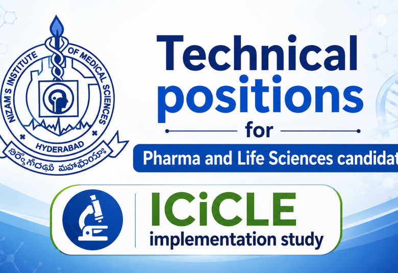 Technical positions for Pharma and Life Sciences candidates at NIMS