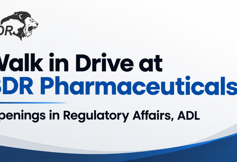 Walk in Drive at BDR Pharmaceuticals | Openings in Regulatory Affairs, ADL