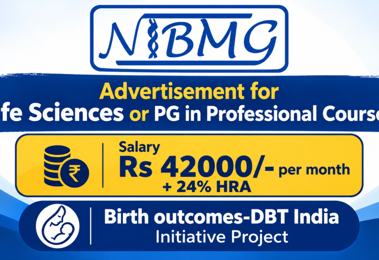 Advertisement for Life Sciences or PG in Professional Courses at NIBMG