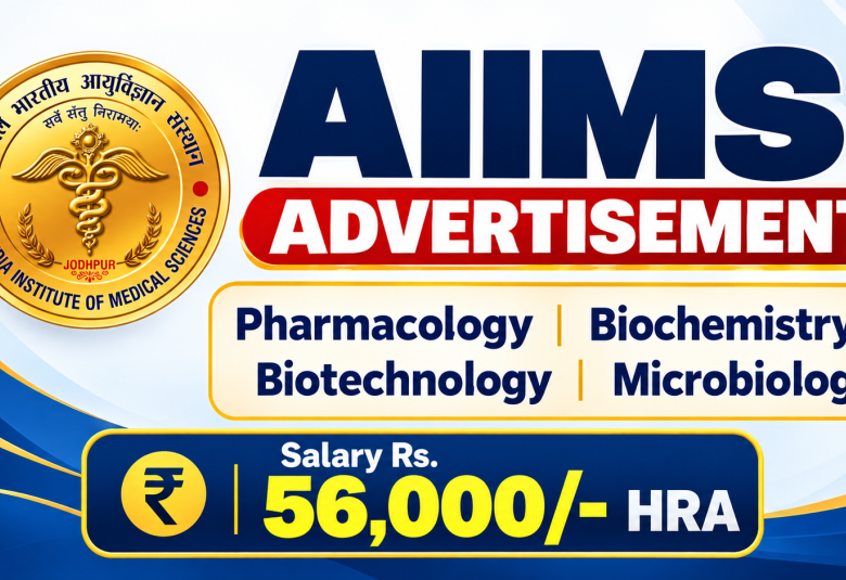 AIIMS Advertisement for Pharmacology, Biochemistry, Biotechnology, Microbiology candidates