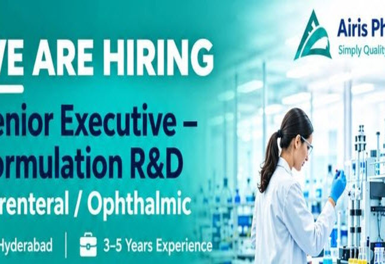 Airis Pharma Hiring Formulation R&D Senior Executive