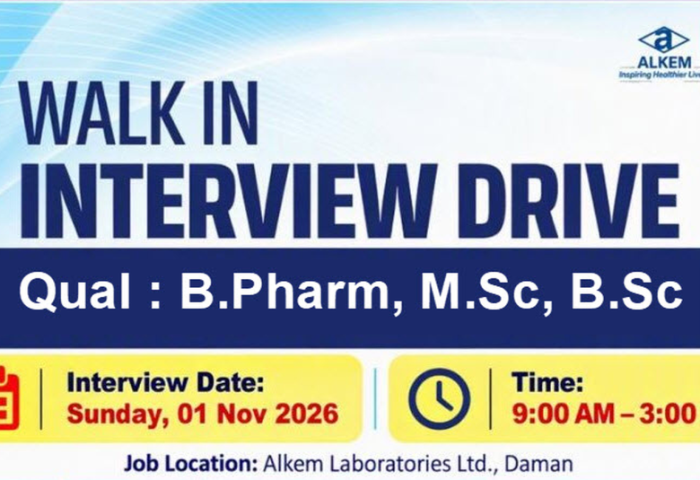 Alkem Laboratories Openings : Production and Quality Control Jobs