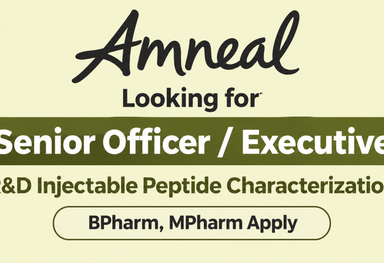 Amneal Pharma looking for Senior Officer / Executive