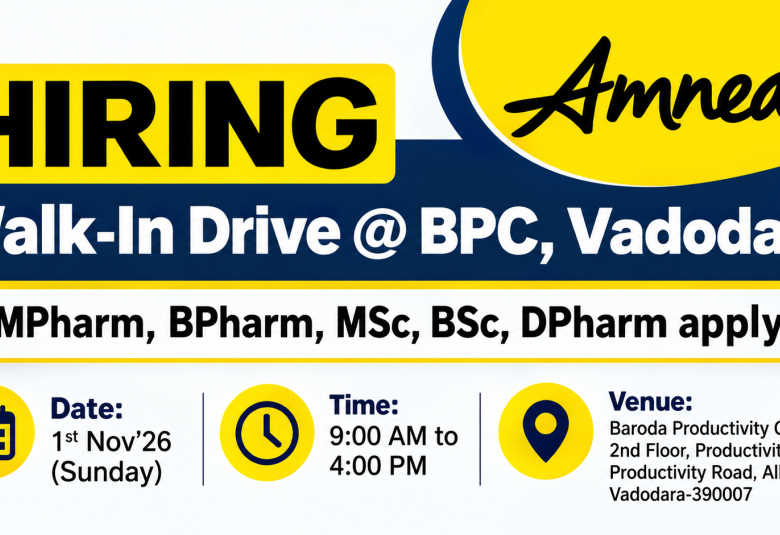 Amneal Pharmaceuticals Walk in Drive : Production, Packing, Quality Assurance Jobs