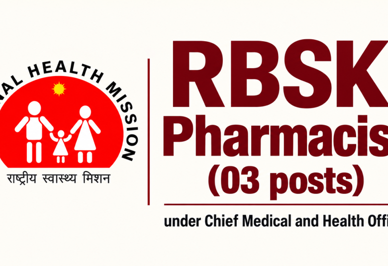 Applications are invited for Pharmacist under Chief Medical and Health Officer