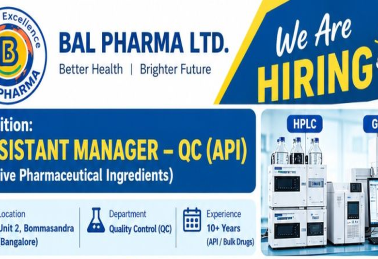 Bal Pharma looking for QC Assistant Manager