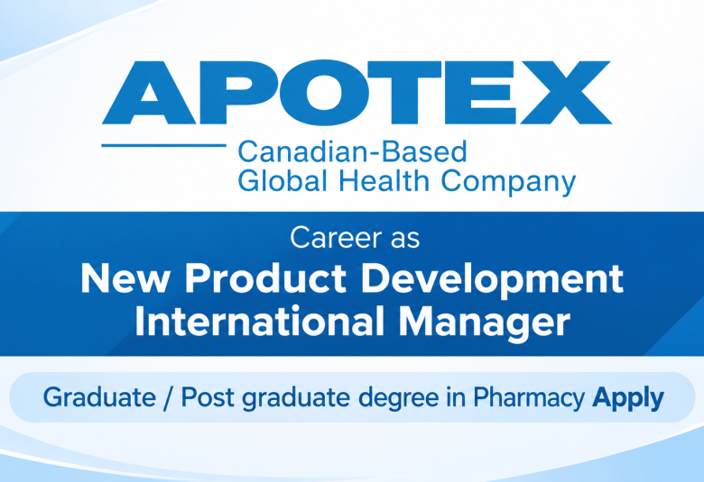 Career as New Product Development International Manager at Apotex