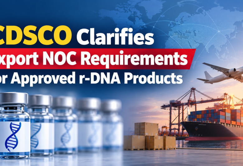 CDSCO Clarifies Export NOC Requirements for Approved r-DNA Products