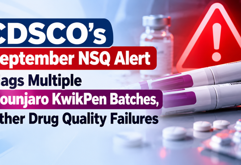CDSCO’s September NSQ Alert Flags Multiple Mounjaro KwikPen Batches, Other Drug Quality Failures