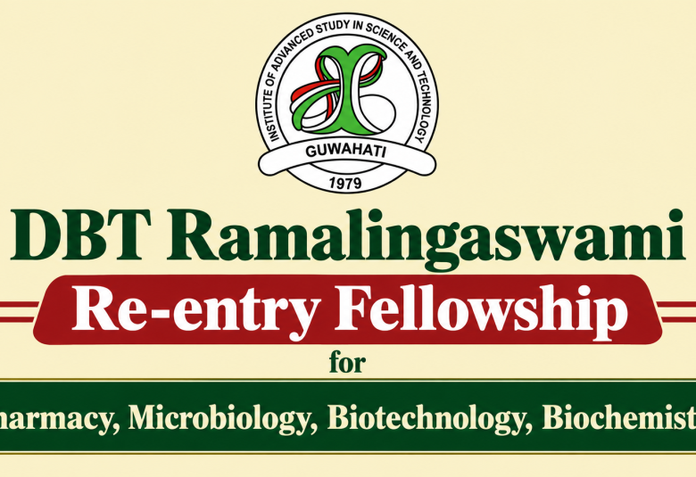 DBT Ramalingaswami Re-entry Project hiring for Pharmacy, Microbiology, Biotechnology, Biochemistry at IASST
