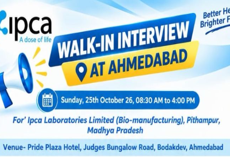 Drug Substance Mfg, Quality Control Jobs in IPCA Laboratories