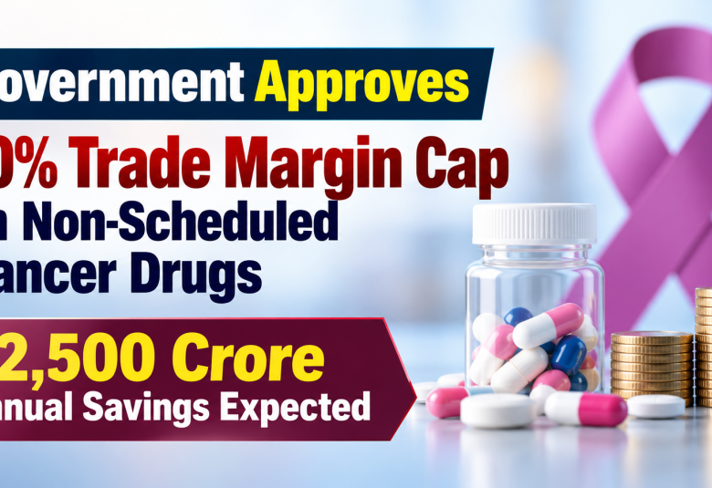 Government Approves 30% Trade Margin Cap on Non-Scheduled Cancer Drugs; ₹2,500 Crore Annual Savings Expected