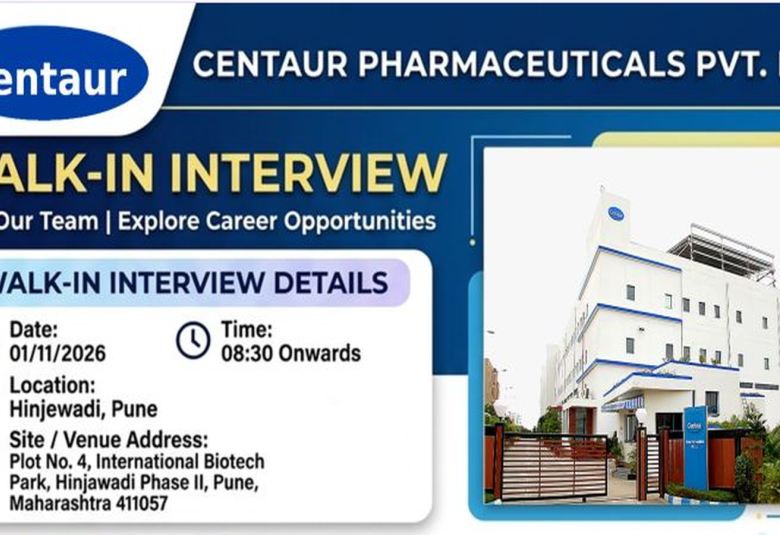 Hiring for Quality Control and Quality Assurance at Centaur Pharma