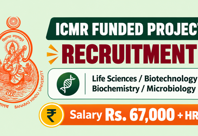 ICMR funded project Recruitment at BHU - Life Sciences / Biotechnology / Biochemistry / Microbiology apply