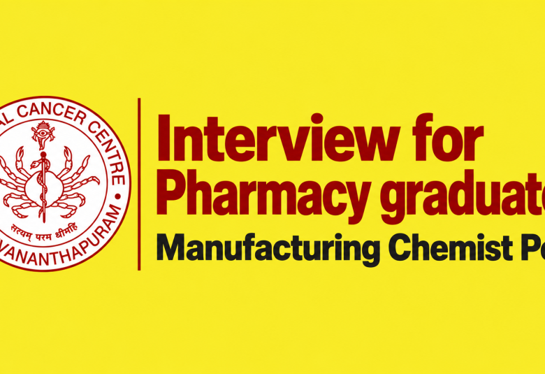 Interview for Pharmacy graduates in Regional Cancer Centre