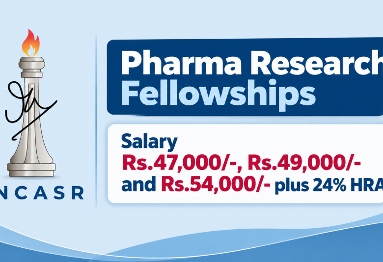 JNCASR Research Fellowships for Pharma candidates