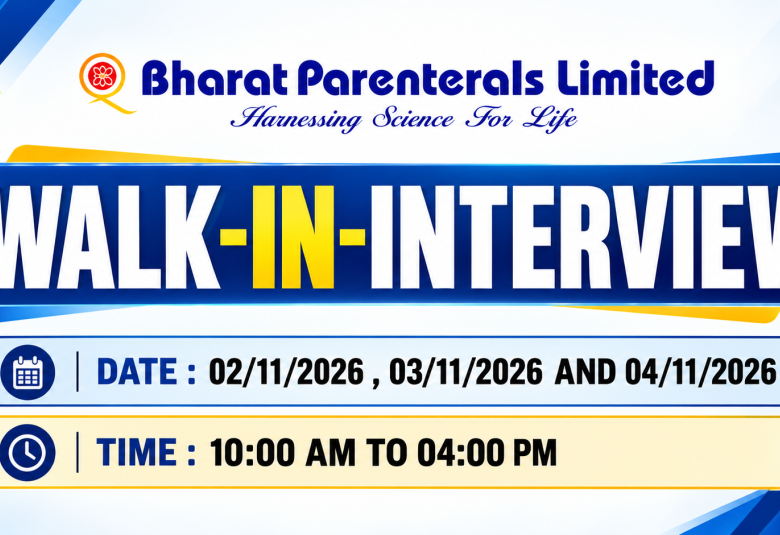 Multiple Positions for Pharma, Science candidates at Bharat Parenterals Limited