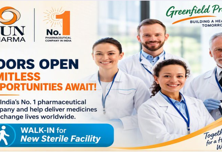 Multiple Positions for Pharma, Science candidates at Sun Pharma
