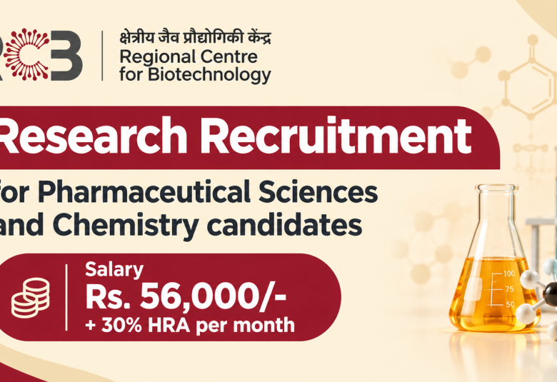 Research Recruitment for Pharmaceutical Sciences and Chemistry candidates at RCB