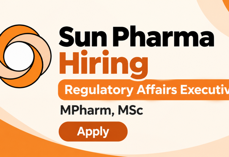 Sun Pharma Hiring Regulatory Affairs Executive