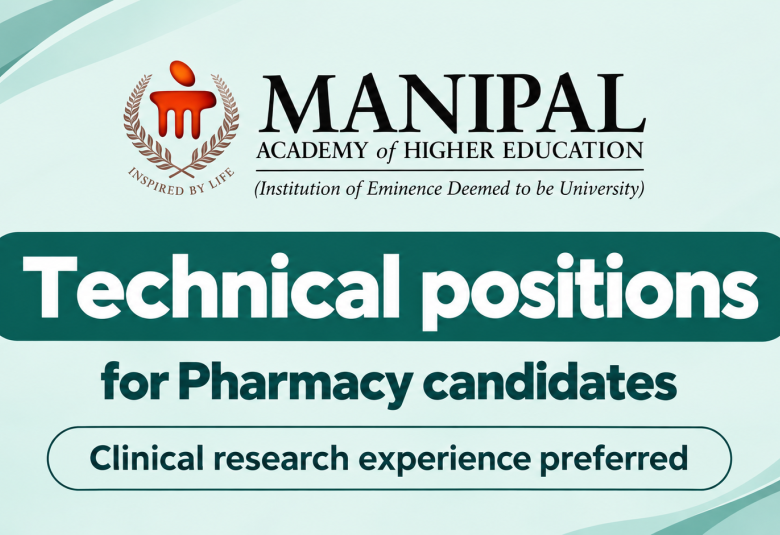 Applications invited for Technical support at MCOPS - PharmD / MPharm can apply